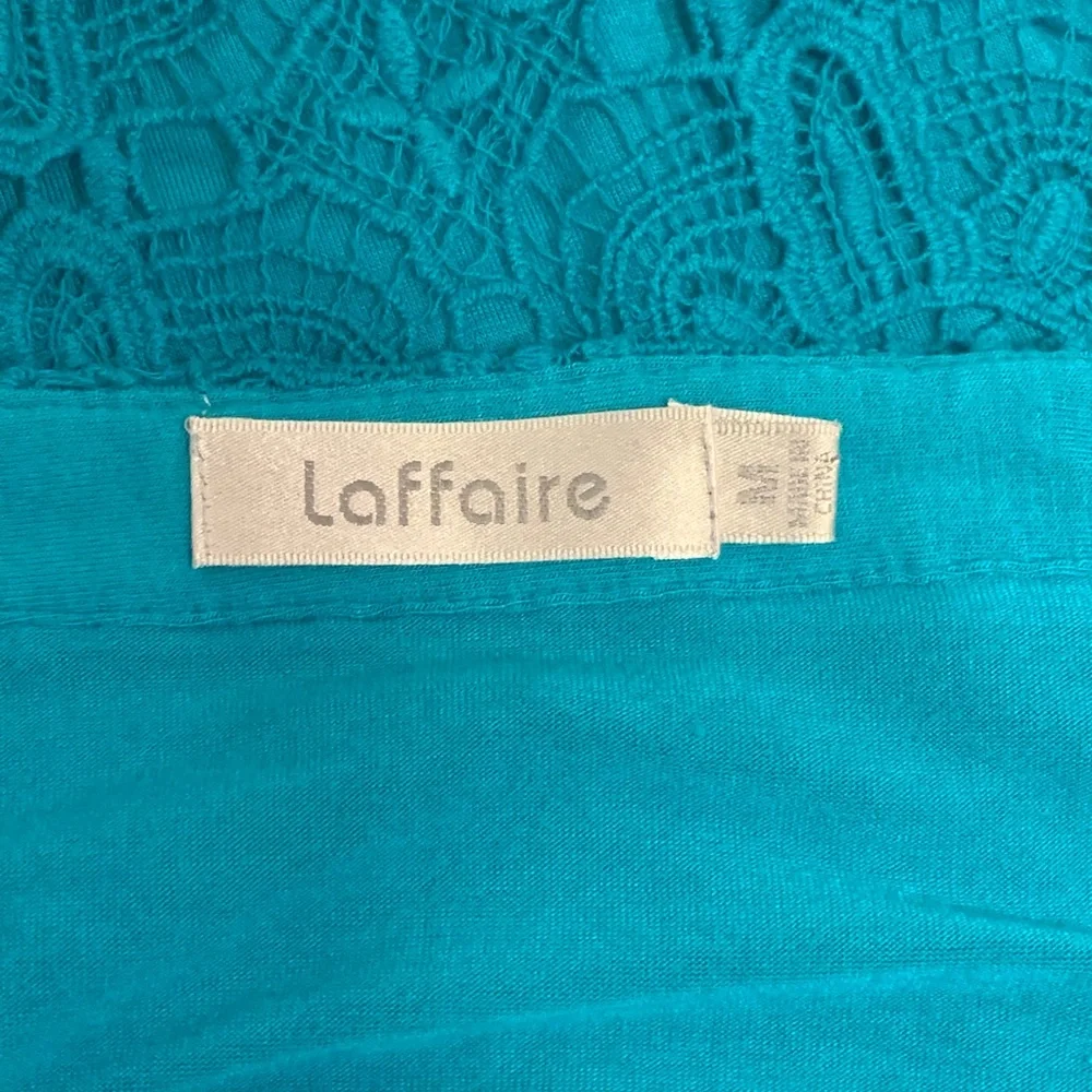Teal Lace Skirt, Lined, 100% Cotton by Laffaire